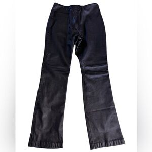 Black Leather Ankle Pants